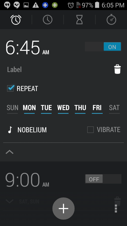 change schedule time repeat repeating wake up alarm android lollipop