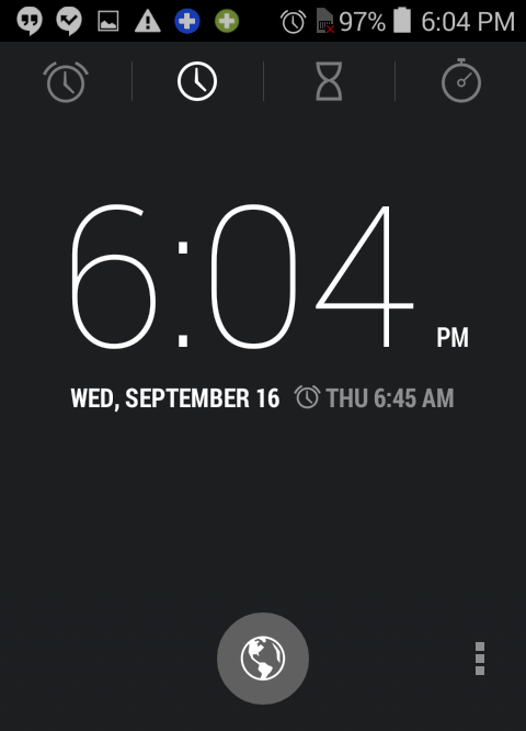 lock screen shows clock alarm time android lollipop 