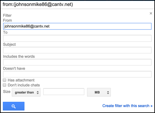 gmail filter setup configuration step 1