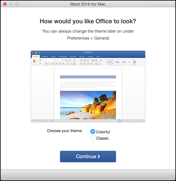 pick your microsoft office 2016 interface scheme