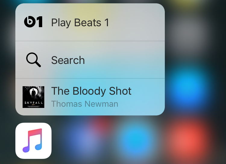 itunes pop 3d touch menu ios9