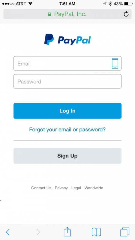 log in to your PayPal account