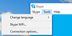 Skype > Tools > Connection options...