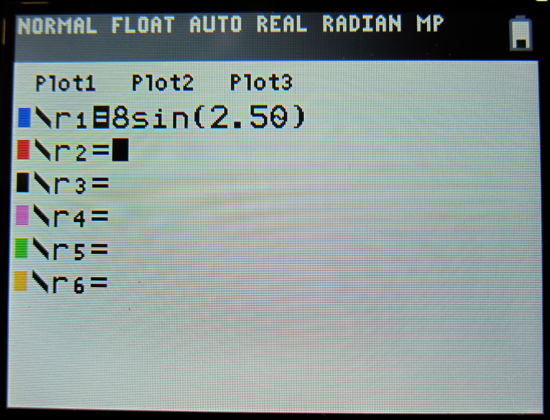 graphing plotting polar sine function ti-84 plus ce