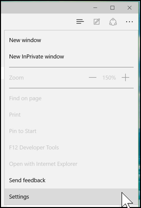 microsoft edge web browser settings