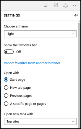 customize preferences microsoft edge settings