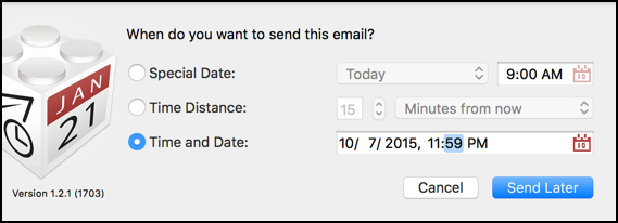 email message deferred send until midnight