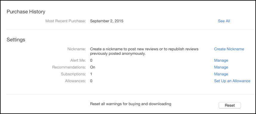 apple itunes account information, main window