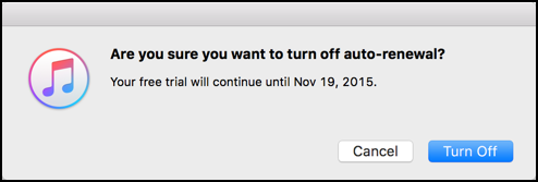 sure you want to turn off disable auto renewal apple music?