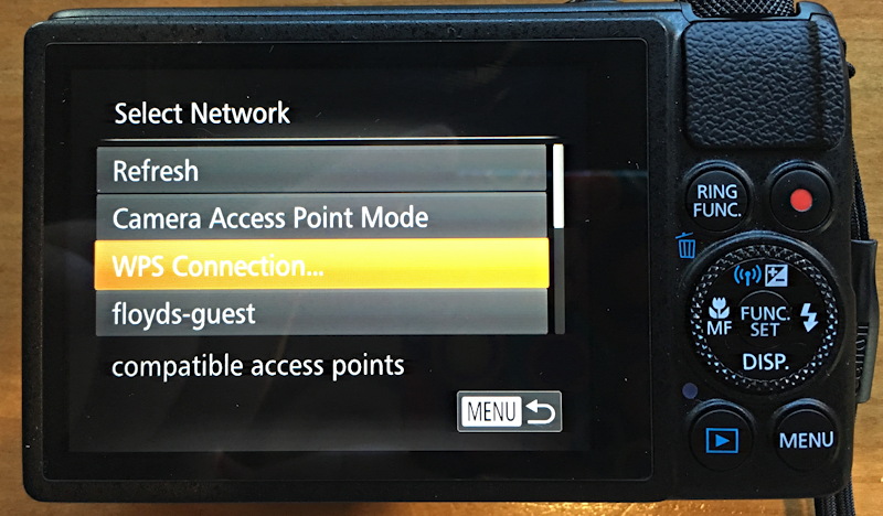 create wifi network or join wifi network on canon powershot s120