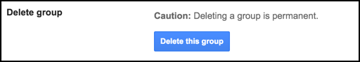 option to delete remove kill group google groups