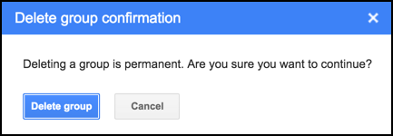 are you sure you want to delete this google group?