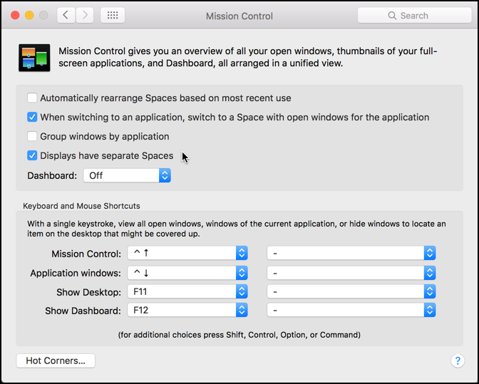 mac os x 10.11 el capitan mission control split view