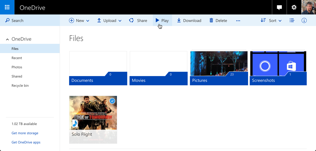 onedrive folder in google chrome web browser