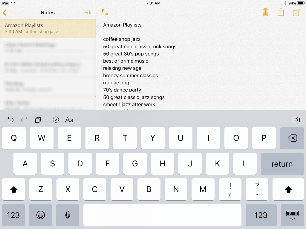 apple ipad air mini pro notes app ios9 no predictive keyboard