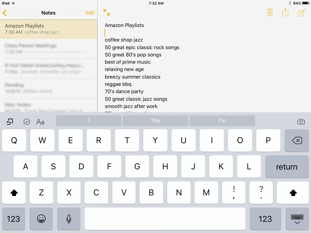 input keyboard with predictive typing words shown, ios 9 apple ipad mini