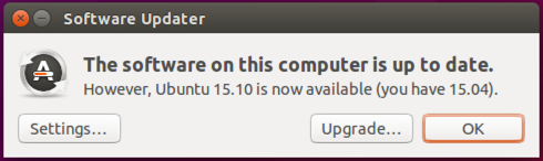 ubuntu has an update. Install?