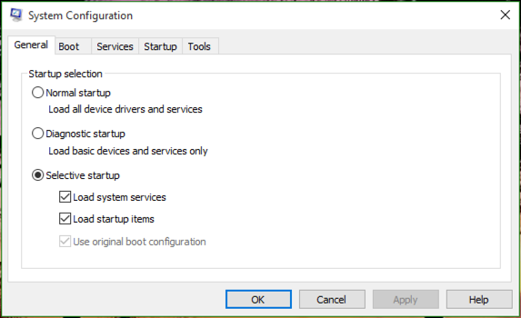 system configuration tool, windows 10 win10