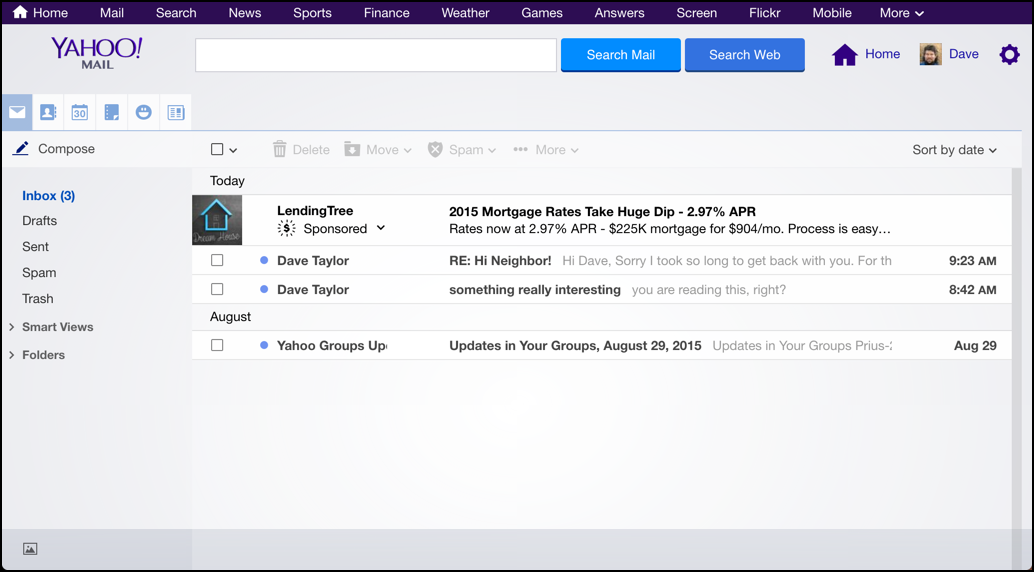 yahoo mail user interface theme background graphic customization preferences