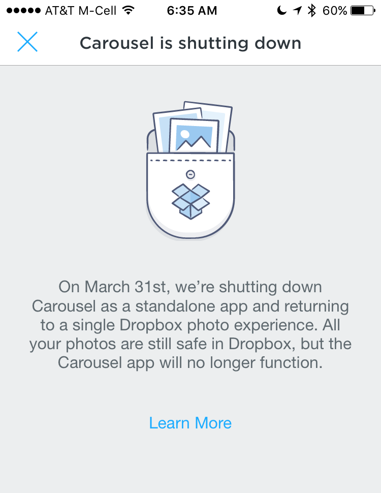 carousel is obsolete. use dropbox