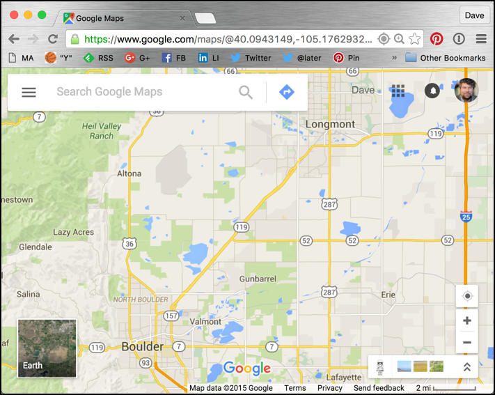google maps in its own browser window