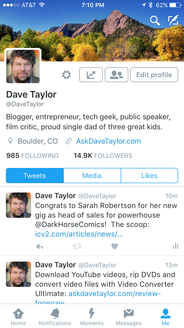 twitter profile on iphone 5 6 6s in ios9 twitter app