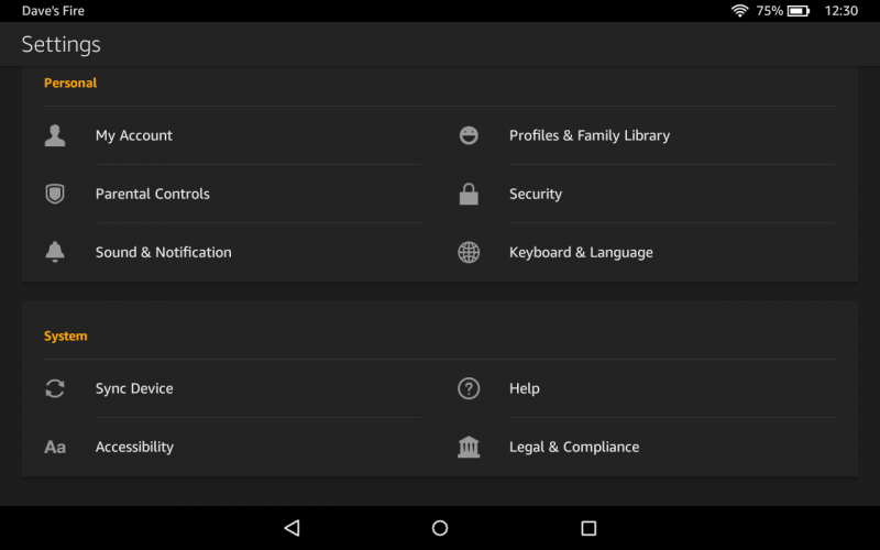 kindle fire os 5 settings and preferences