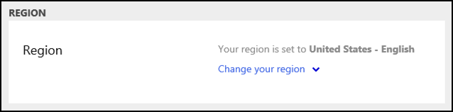 region setting, bing.com