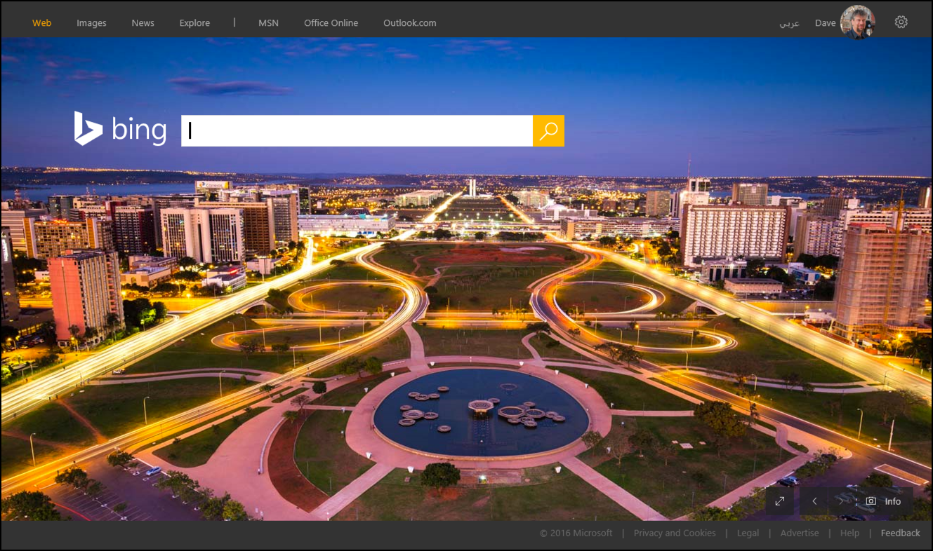 bing home page in english, saudi arabia locale specified