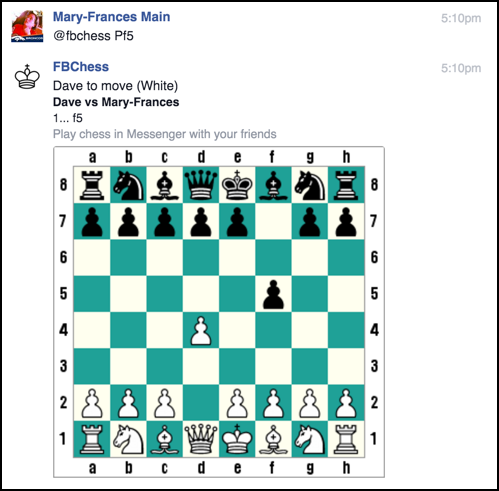 move two, chess in facebook messenger