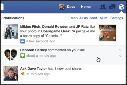 facebook notification window