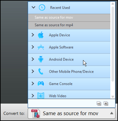 choose an output format, m4vgear