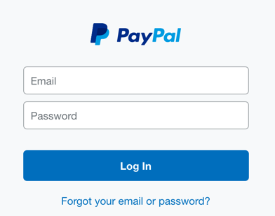 bogus login screen, paypal phishing site