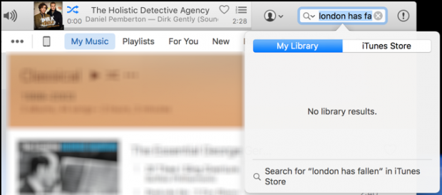 itunes search for music download. no match