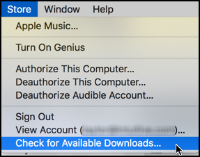 itunes > check for available downloads