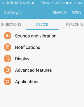 galaxy s7 android 6.0 always on settings