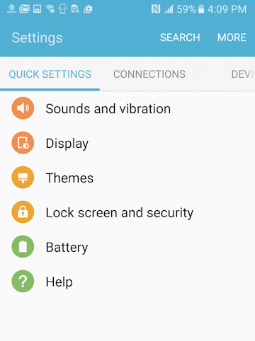 android 6.0 marshmallow galaxy s7 settings shortcuts