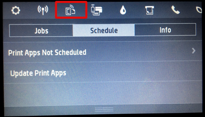 hp printer control screen panel settings