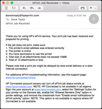 How do I use HP EPRINT email printing service?