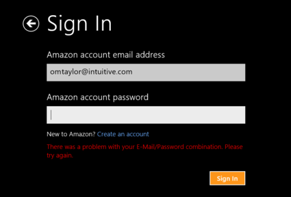log in to your amazon kindle account from windows 10 win10 kindle app fail