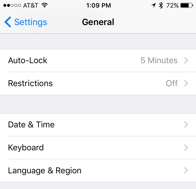 settings > General iOS 9