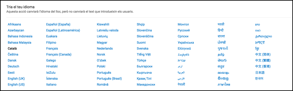 youtube language idiom regionalization choices options