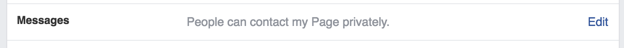 facebook fan business page settings > messages