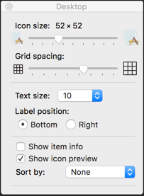 mac finder show view options