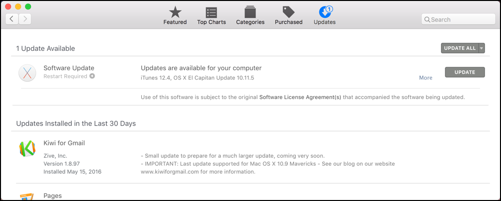 mac os x system update el capitan 10.11.5