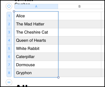 paste into table, pages