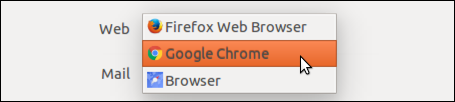 change default web browser, ubuntu linux
