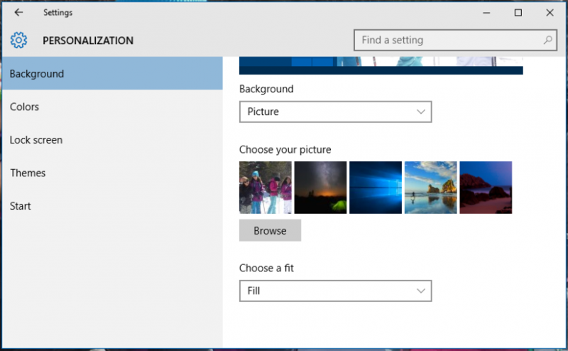 how to set a picture as desktop background on windows 10