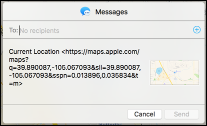 text sms message current location directions apple maps