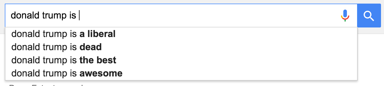 google suggest donald trump